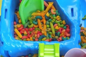 Colored Pasta Sensory Bin