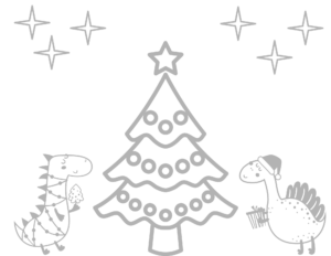 Dinosaur Christmas Coloring Pages