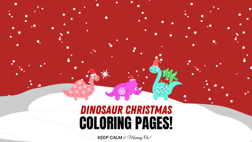 Dinosaur Christmas Coloring Pages