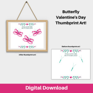 Butterfly Valentines Thumbprint Art