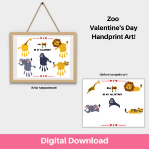 Zoo Valentines Handprint Art