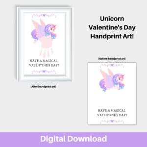 Unicorn Valentines Handprint Art