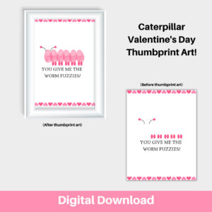 Caterpillar Valentines Handprint Art