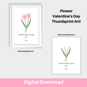 Flowers Valentines Thumbprint Art