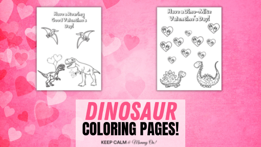 Dinosaur Valentines Coloring Pages