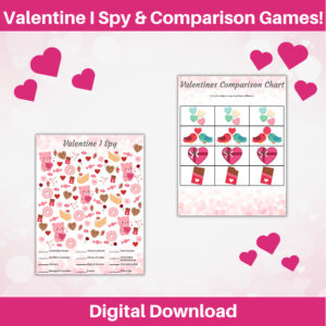 Valentine's Day I Spy Game and Comparison Game