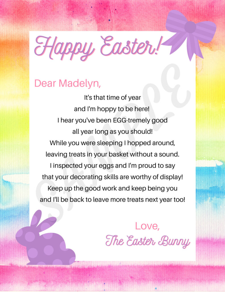 Easter Bunny Letter