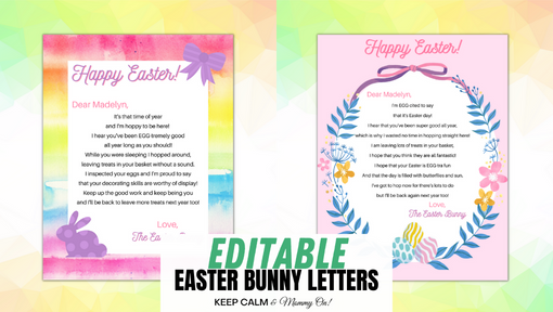 Editable Easter Bunny Letter