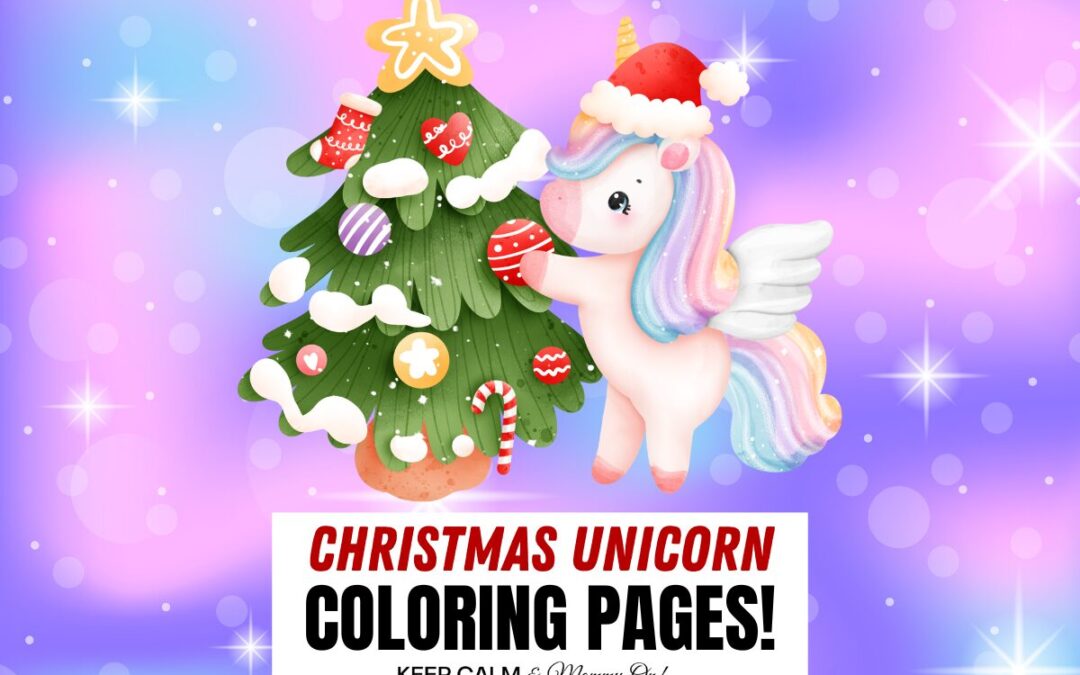 Christmas Unicorn Coloring Pages